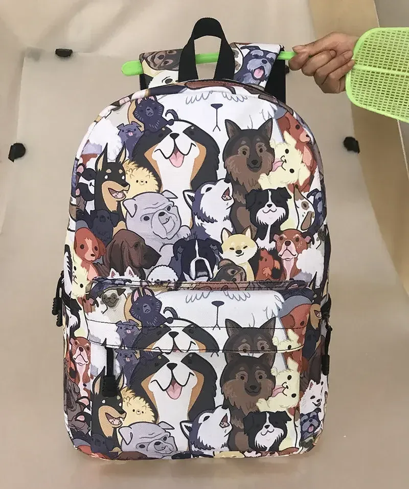 sac à dos imprimé chaton/chien, mignon, pour adolescent, garçon, fille, enfants, cartable pour voyage