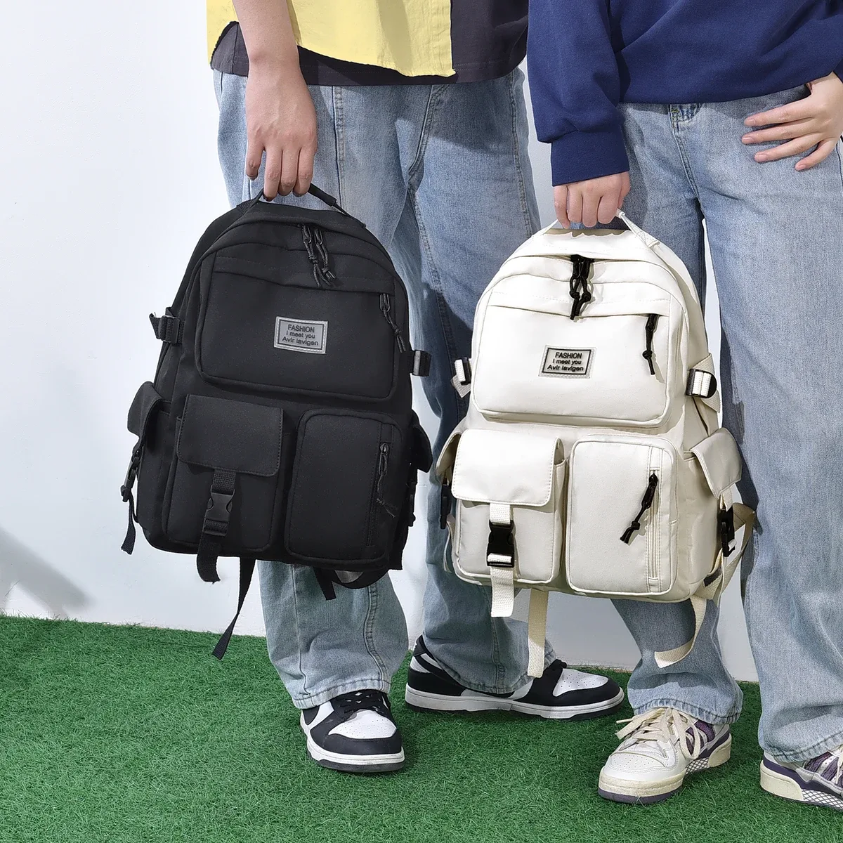 sac à dos unisexe multi-poches, sac à dos de style neutre simple et décontracté de grande capacité en matériau oxford, sac à dos pour ordinateur, offre spéciale