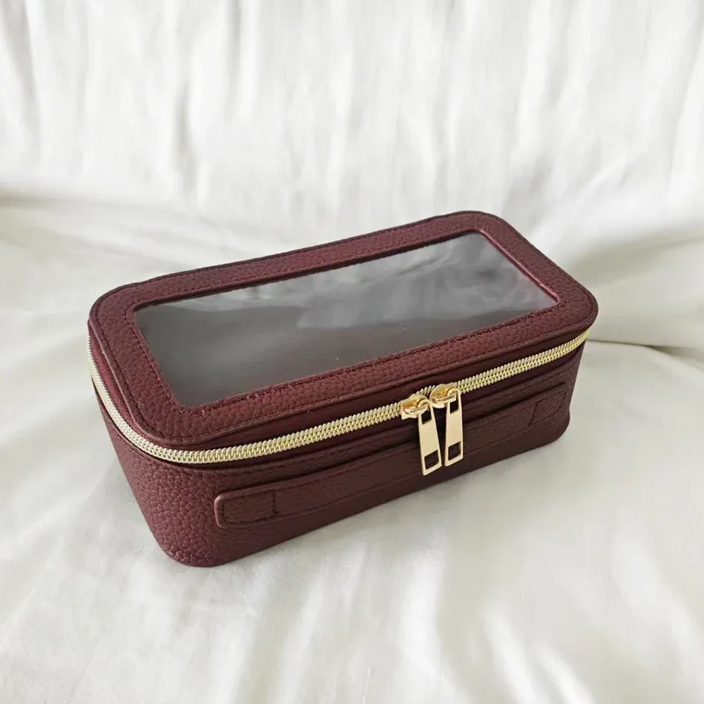 sac de maquillage pour femme, étanche, transparent, personnalisable, trousse de toilette de voyage, organiseur de bagages transparent pour femme