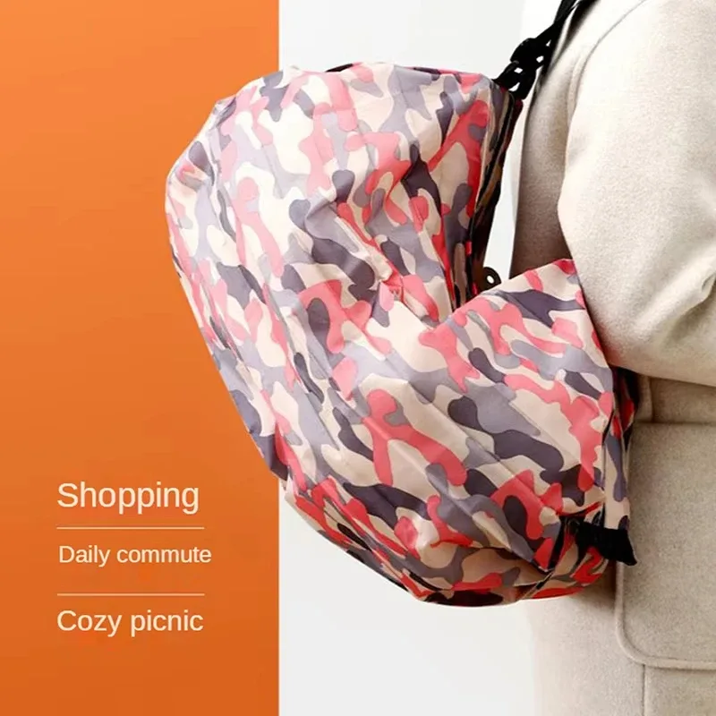 sac de rangement pliable avec poignée, sacs à main de voyage portables camouflage, sac de shopping grande capacité, nouveau 2026