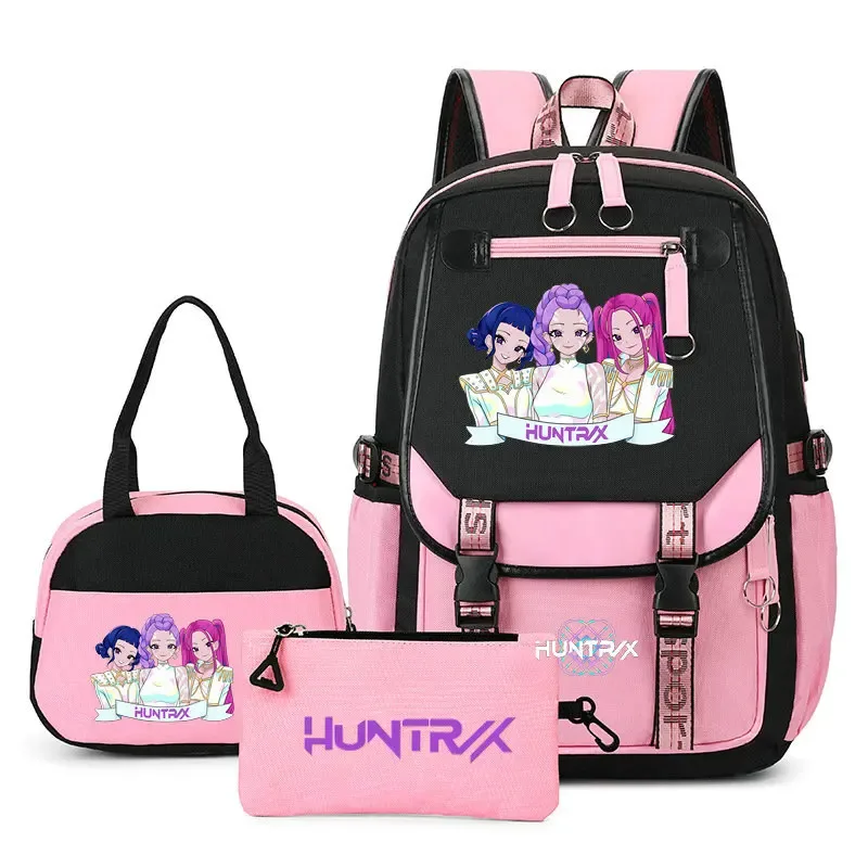 sacs à dos tendance k-pop demon hunters pour adolescentes, sacs à bandoulière, trousse à crayons, ensemble de sacs d'école pour étudiants, sac de voyage mochila