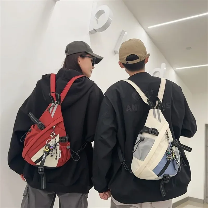2024 techwear style hip hop sport moto sac à dos hommes femmes multifonction étanche voyage unique épaule sac d'école
