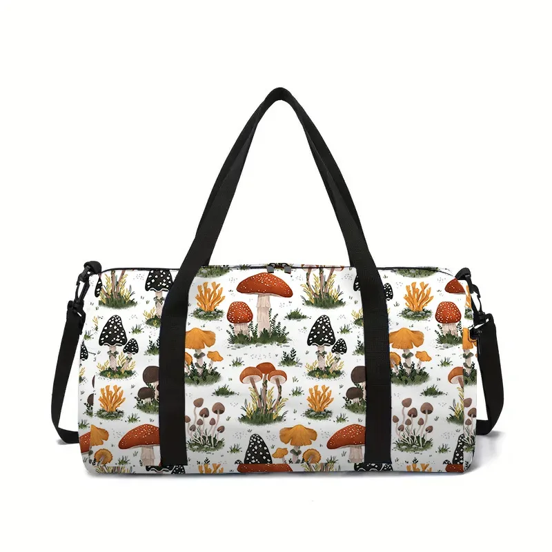 fleur herbe feuille tournesol impression 3d sacs de voyage de grande capacité sac à bandoulière en forme de baril sacs de sport de plein air sac de yoga de gymnastique
