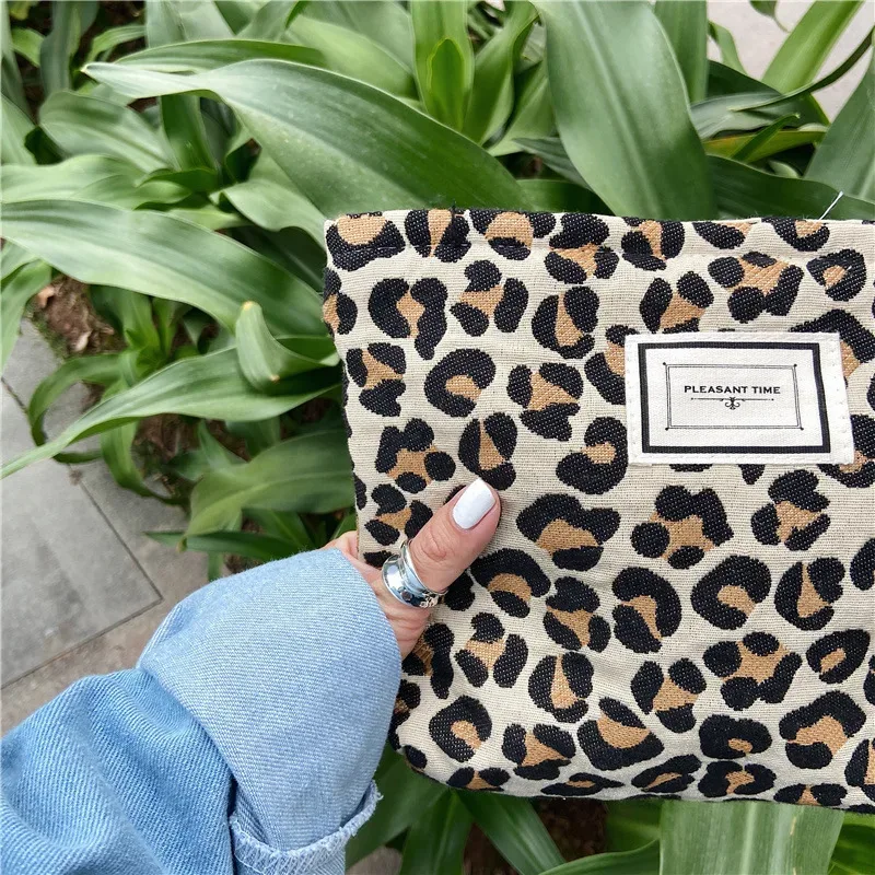 grand sac à cosmétiques léopard pour femmes, en toile, fermeture éclair imperméable, sac de maquillage, voyage, lavage, organisateur de maquillage, trousse de beauté