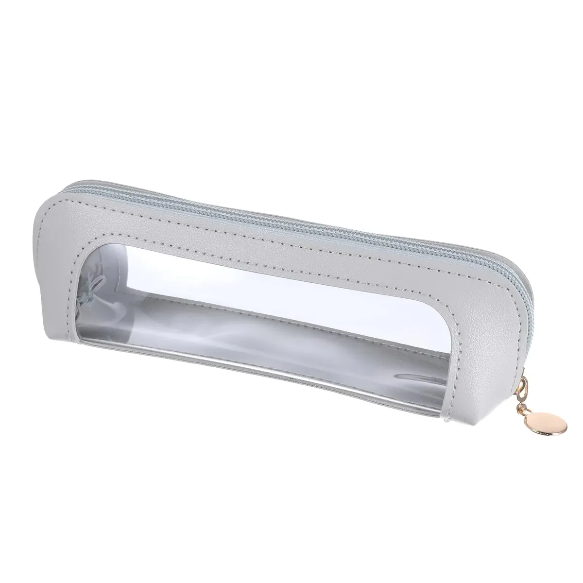 petite pochette de maquillage transparente, sac de brosse de maquillage en cuir pu, pochette de rangement avec fermeture éclair pour femmes, maison, voyage, bureau, rangement de cosmétiques