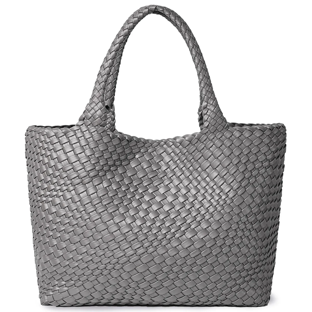 sac fourre-tout tissé pour femme, sacs à main à bandoulière en cuir végétalien, fourre-tout de plage d'été à la mode, grands fourre-tout de voyage