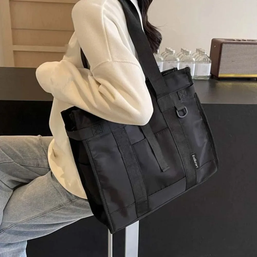 sac à main oxford de grande capacité, couleur unie, multifonctionnel, pour homme, sac à bandoulière oxford portable et imperméable