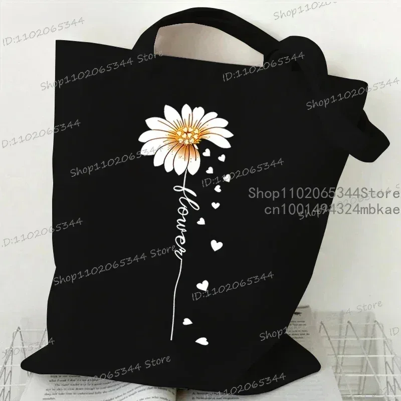 floral lune femmes shopping fourre-tout sacs toile grande capacité étudiant décontracté plante style sac à bandoulière fleur sauvage femmes sacs à main