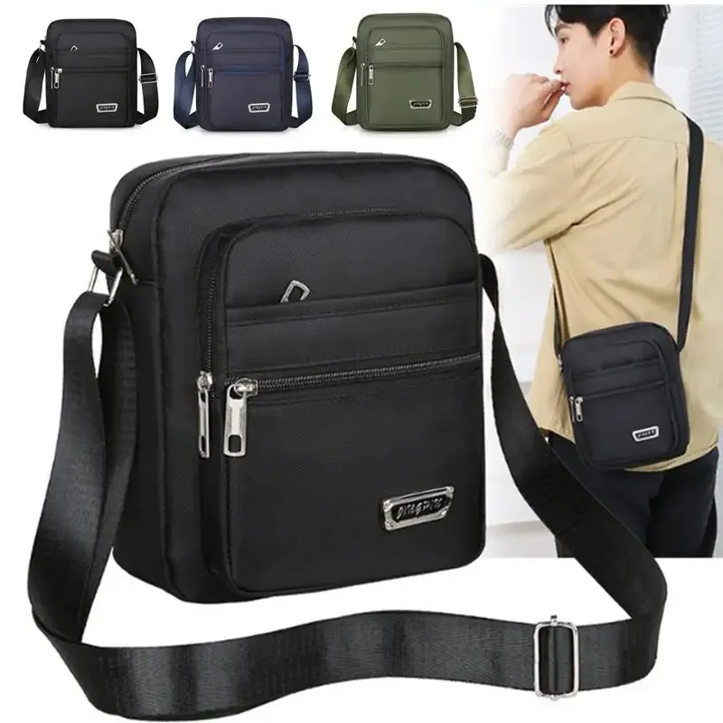 sac à bandoulière en nylon pour hommes, sac à main portable de grande capacité pour loisirs d'affaires, multicouche étanche, sacs à bandoulière d'été pour hommes