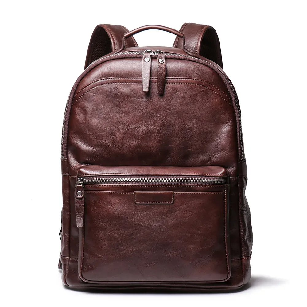 sac à dos en cuir véritable pour hommes, sac de voyage de grande capacité en peau de vache avec couche supérieure, style européen vintage, direct usine
