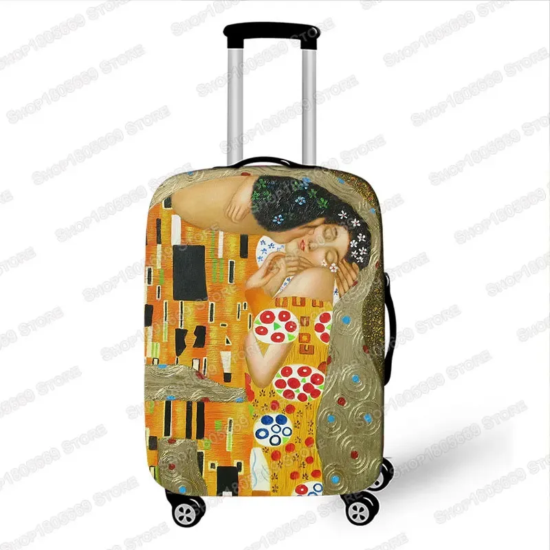 gustability-juste de valise de voyage pour femme, peinture à l'huile klimt, van gogh, nuit étoilée, housses avec housse anti-poussière élastique