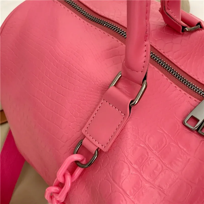 sacs de voyage légers en pu solide pour femmes, grande capacité, sac à main de fitness doux à la mode, sac à bandoulière pour courtes distance