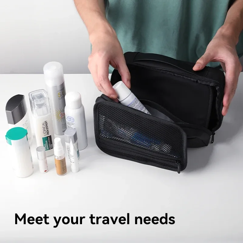 trousse de toilette de voyage pour hommes, sac de bain de fitness, séparation sèche et humide, sac de rangement de maquillage étanche, sac de lavage l_mr86