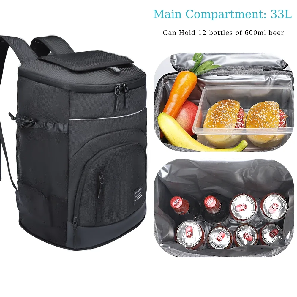 denuoniss 33l sac à dos isotherme thermique pour boissons plage carnaval sac à dos isolé sac isotherme extérieur étanche personnalisé