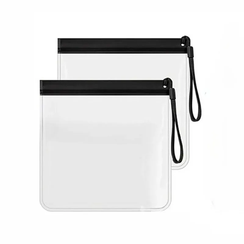 trousse de toilette de voyage transparente eva, 2 pièces, organisateur de cosmétiques scellé étanche, pochette de lavage portable pour le rangement et le nettoyage