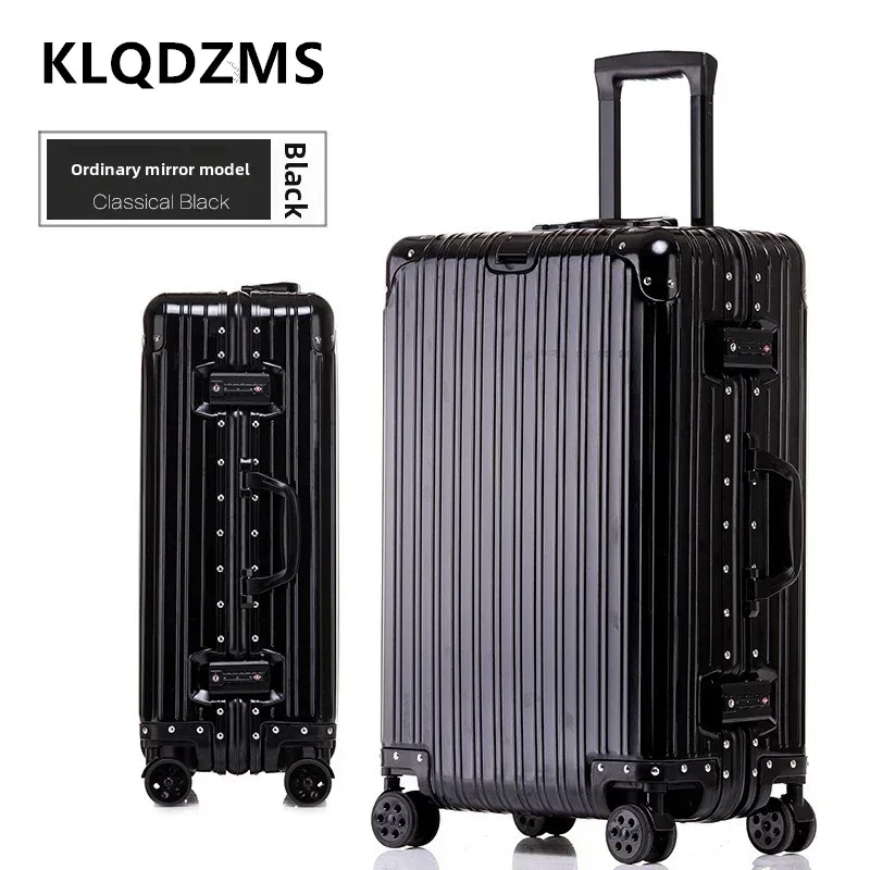 klqdzms valise de haute qualité tout en aluminium et alliage de magnésium boîte d'embarquement boîtier de chariot d'affaires pour hommes 20 "24" 26 "29 pouces bagages