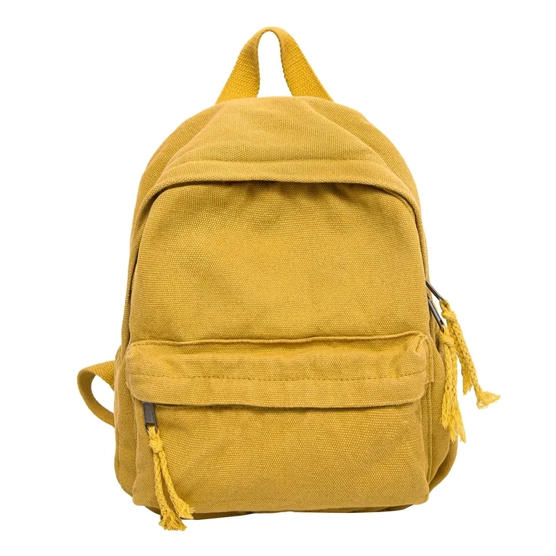 petits sacs à dos en toile solide pour femmes, 100% coton, petits sacs de loisirs ou de voyage, sacs d'école en tissu mignon pour enfants, paquet vert à bandoulière