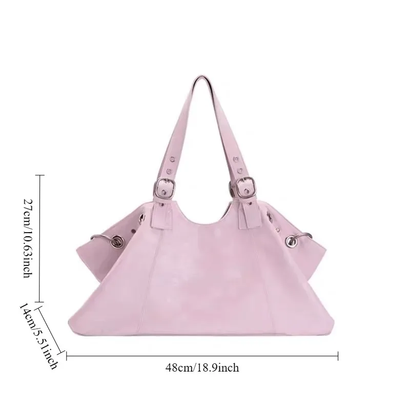 sac de moto y2k cool girl pour femmes, sac fourre-tout coréen haut de gamme de grande capacité, sac à bandoulière de voyage à la mode