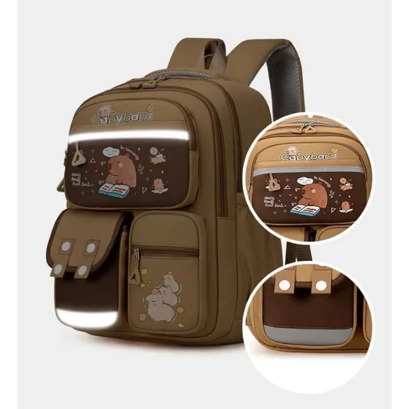 sac à dos scolaire capybara pour adolescentes, ensemble de sacs d'école décontractés pour enfants, sac à livres 3 pièces, sac à dos de voyage kawaii pour enfants