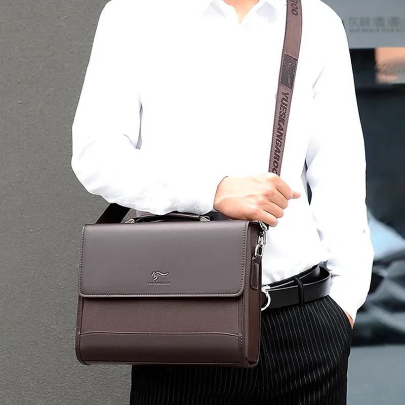porte-documents en cuir pu pour hommes, sac à main de styliste, mode business, messager à bandoulière, organisateur pour documents