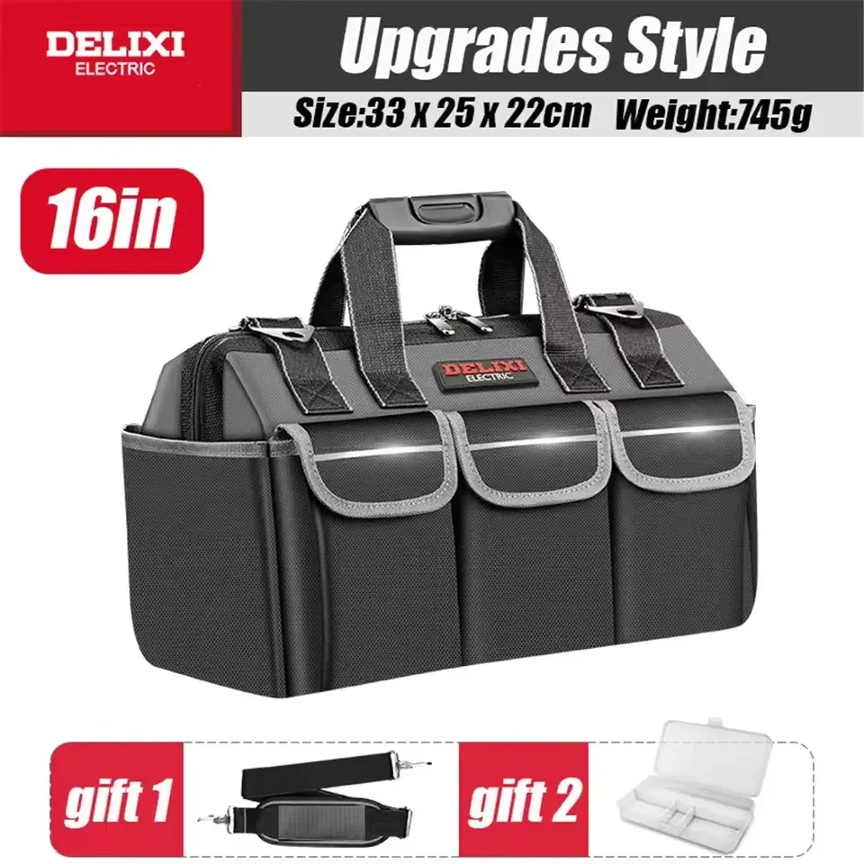 sac à outils robuste, boîte à outils portable à 14 poches, organisateur de rangement, organisation de boîte à outils avec bandoulière réglable
