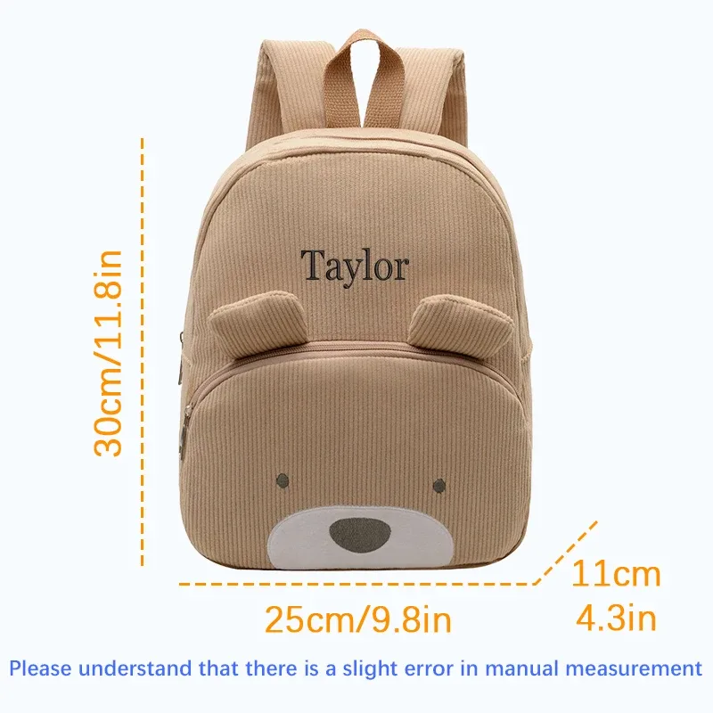 sac à dos en velours côtelé, disponible en plusieurs couleurs, double poche de rangement, bretelles réglables, adapté pour les trajets quotidiens, les vacances, les fêtes, les sorties, cadeau créatif.