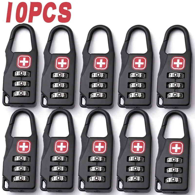 cadenas combiné serrure tsa alliage zinc sécurité douane chiffres rotatifs poignée crochette logo croix usage voyage