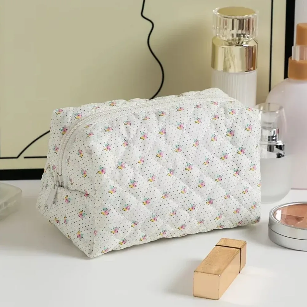 trousse de maquillage à imprimé floral pour femme, trousse de rangement pour rouge à lèvres, trousse à cosmétiques, trousse de beauté, trousse de voyage pour poudres de maquillage, trousse de toilette