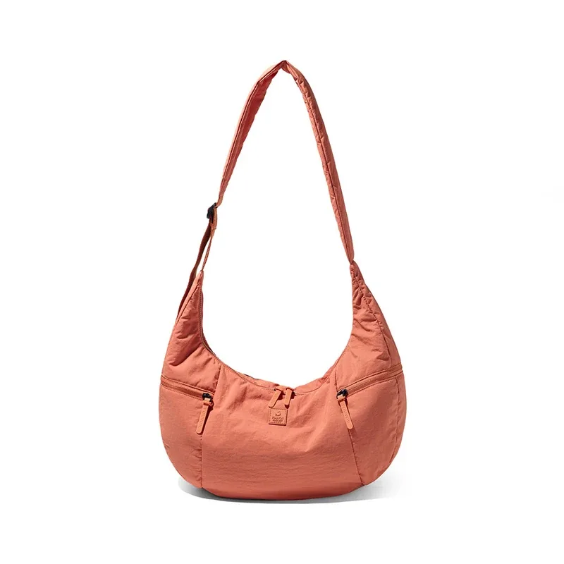 sac à bandoulière epol pour femme en nylon imperméable, sacs décontractés tendance 2026, sac croissant minimaliste de couleur unie 3071-17
