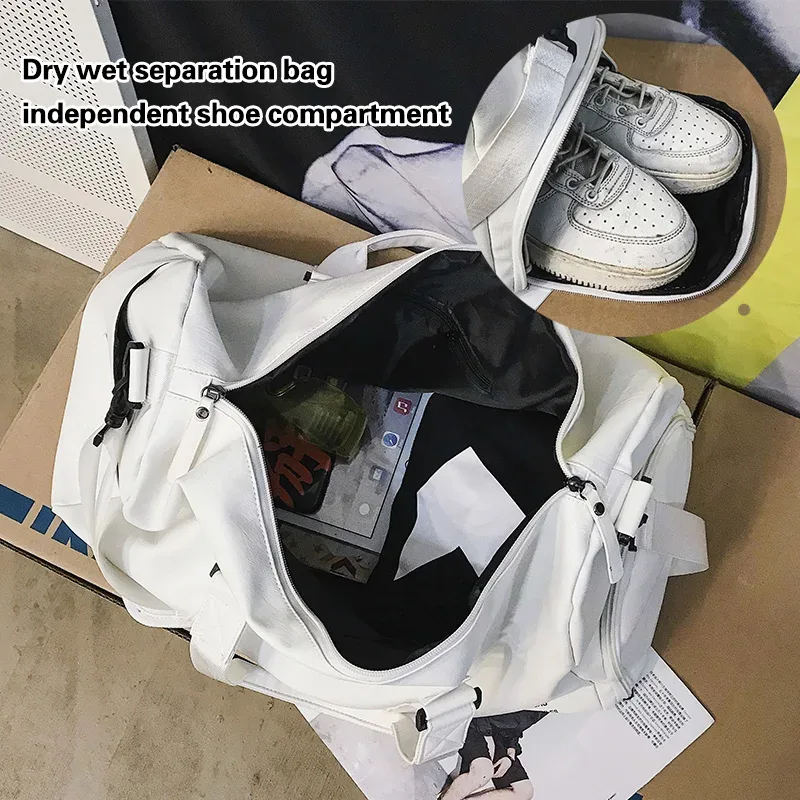 sac de sport pour hommes avec logo personnalisé, grand sac de fitness sec et humide, sac de sport pour hommes et femmes, personnalisation personnalisée, sac de voyage en cuir pu.
