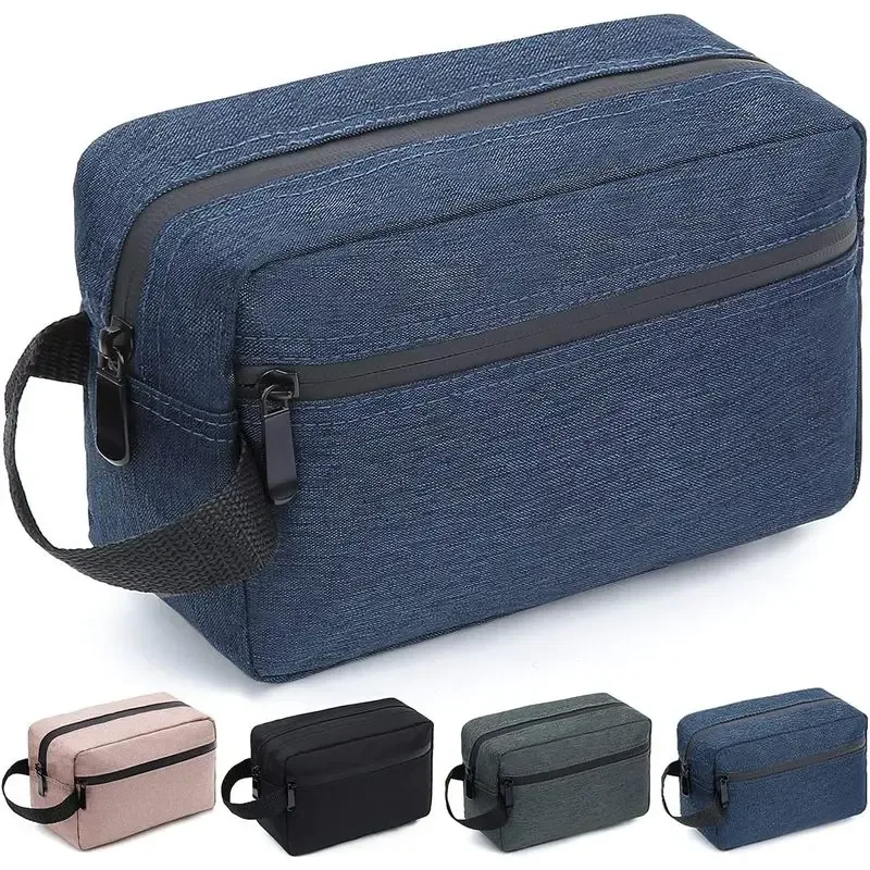 grande trousse de maquillage de voyage imperméable, sac de rangement pour articles de toilette unisexe et portable avec compartiments, sac de rangement pliable pour produits de soins de la peau.