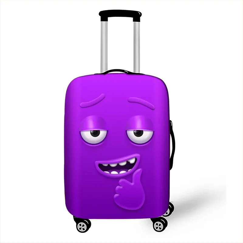 housse de bagage avec impression d'expression drôle, gaine de protection pour valise de voyage, étuis anti-poussière élastiques adaptés aux accessoires de bagages de 18 à 32 pouces