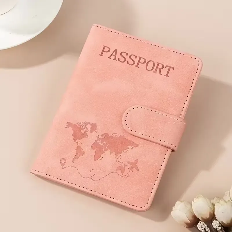 porte-passeport de voyage multifonctionnel, porte-cartes, portefeuille, porte-carte d'identité, en cuir synthétique pu, imprimé style resort décontracté, 1 espace de rangement pour billets de banque pour un usage quotidien