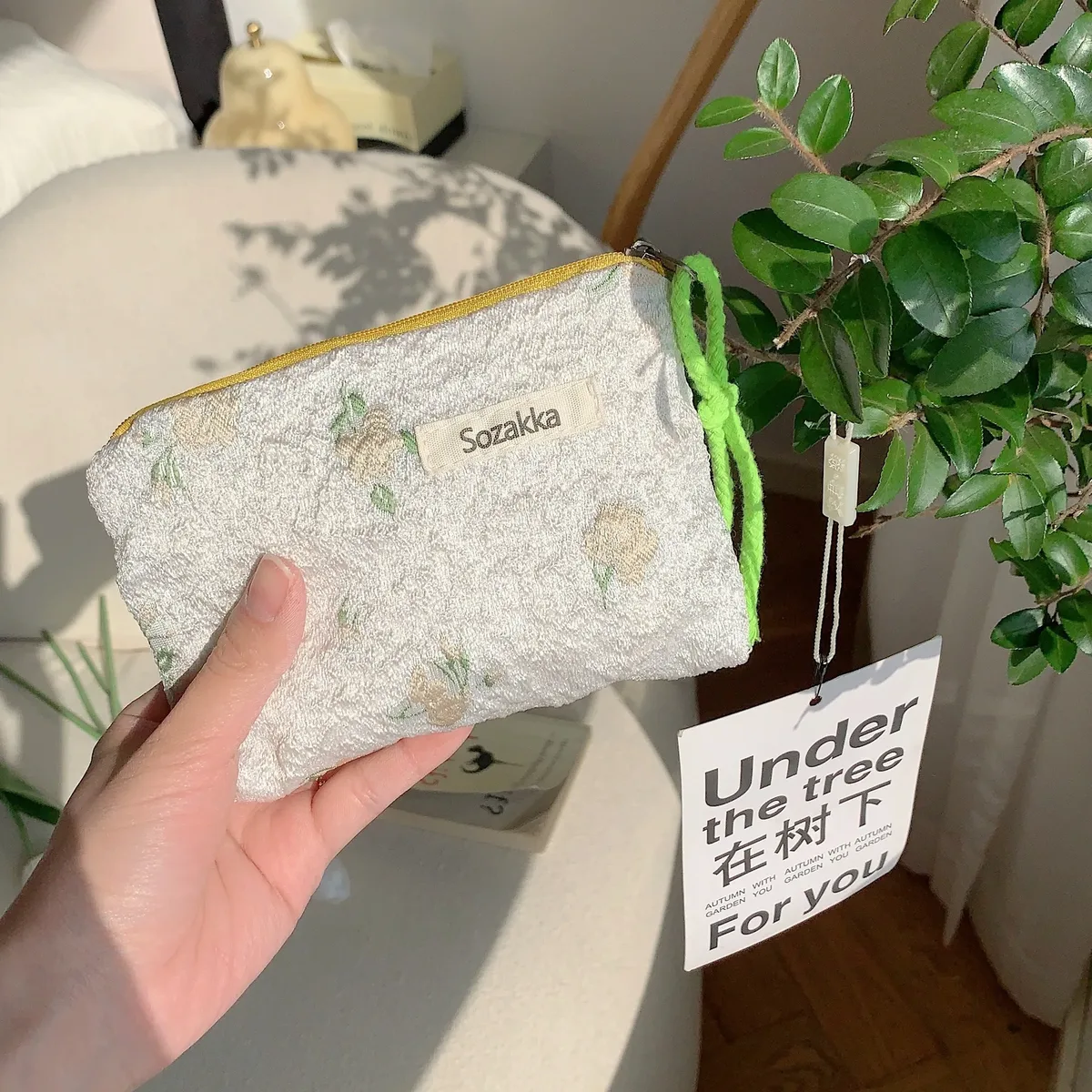 sac de rangement floral kawaii pour femmes, sac à main de voyage, sac à cosmétiques, sac à rouge à lèvres, porte-monnaie, sacs à main de maquillage mignons, portefeuille, étuis à crayons, sac en poudre
