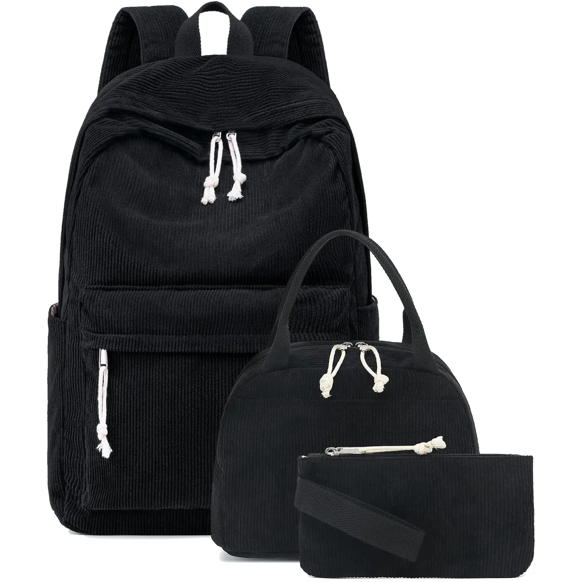 sac dos velours côtelé fleurs beige petit sac pochette poignées doublées poches principales avant usage voyage école