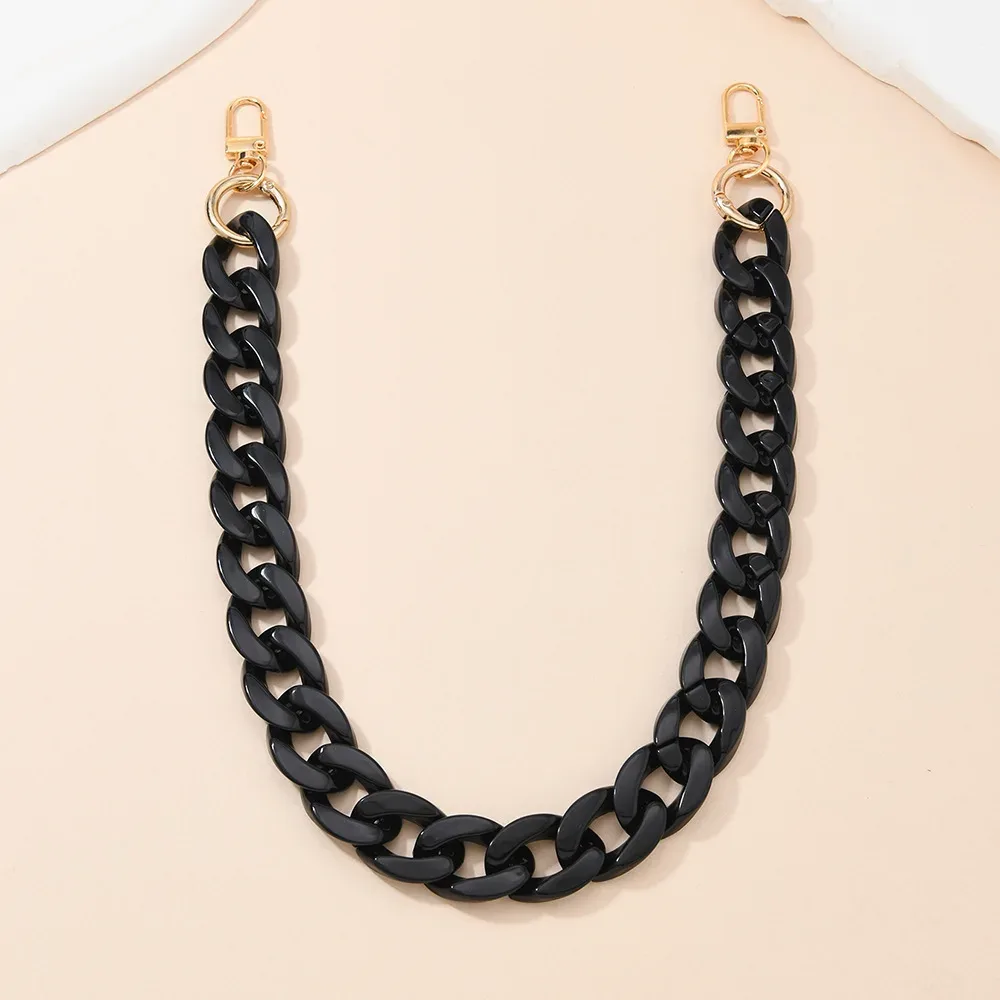 chaîne acrylique légère maillons ovale dorés segments transparents collier bracelet accessoire sac bandoulière remplacement confort voyage