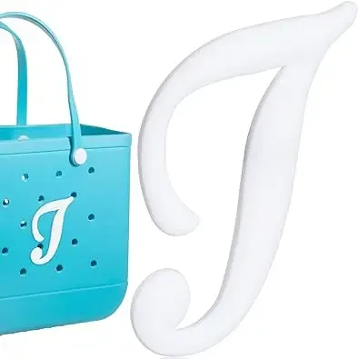 1pc lettre décorative pour sac à main, lettres de l'alphabet de couleur blanche accessoires de décoration lettres de l'alphabet 3d pour sac fourre-tout de plage