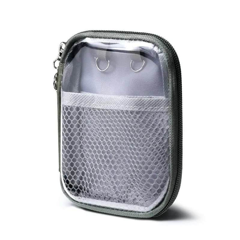 1 pièce - trousse de maquillage portable transparente avec compartiments tactiles, sac de rangement de voyage pour écouteurs bluetooth et chargeurs, sac de rangement pour portefeuille et trousse de toilette