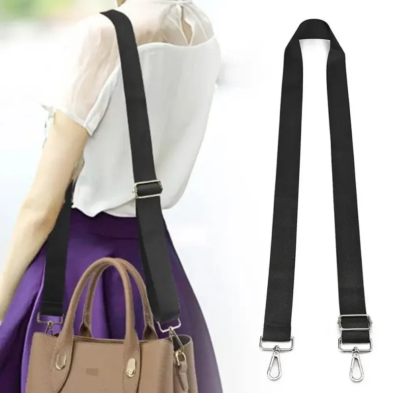 sangle de sac à bandoulière en nylon noir, ceinture détachable de remplacement réglable pour femmes et hommes, sacoches à poignée, ceinture de sac à main