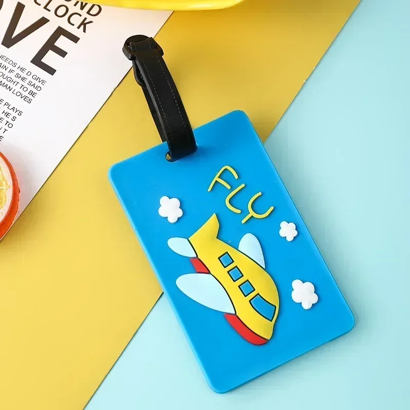 étiquette d'identification de valise anti-perte en silicone, motif de fruits de dessin animé, étiquettes d'identification de nom, étiquette de bagage, étui de voyage