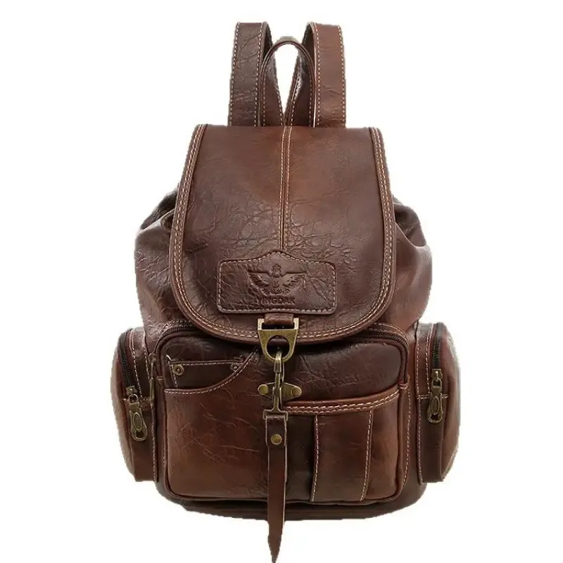 sac à dos rétro pour femme style hong kong, sac de voyage tendance avec crochets, sac à bandoulière souple et polyvalent imperméable 2026