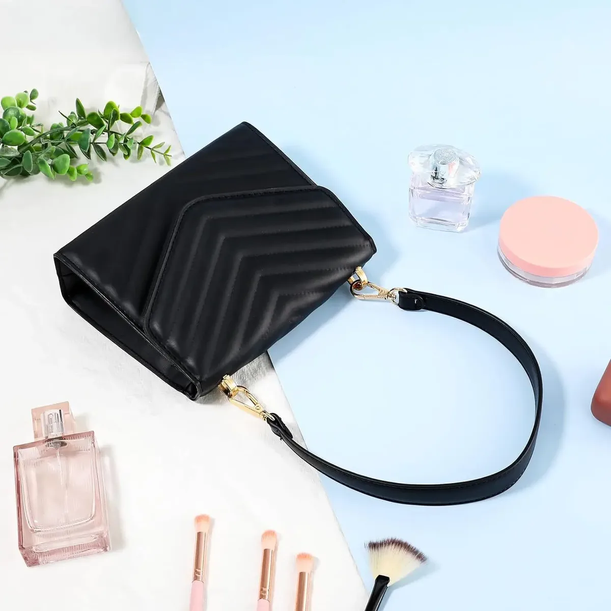 sangle de sac à bandoulière en cuir noir, poignée de sac à main en cuir de 19 pouces, sangles de remplacement avec fermoirs pivotants