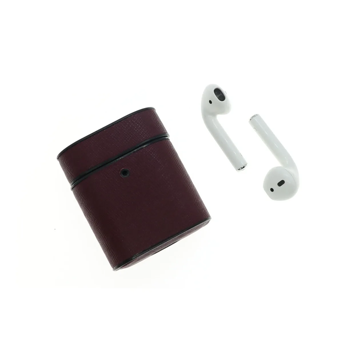 boîte en cuir saffiano personnalisée pour airpods 1/2 pro, housse de protection pour écouteurs apple air pods 2 pro