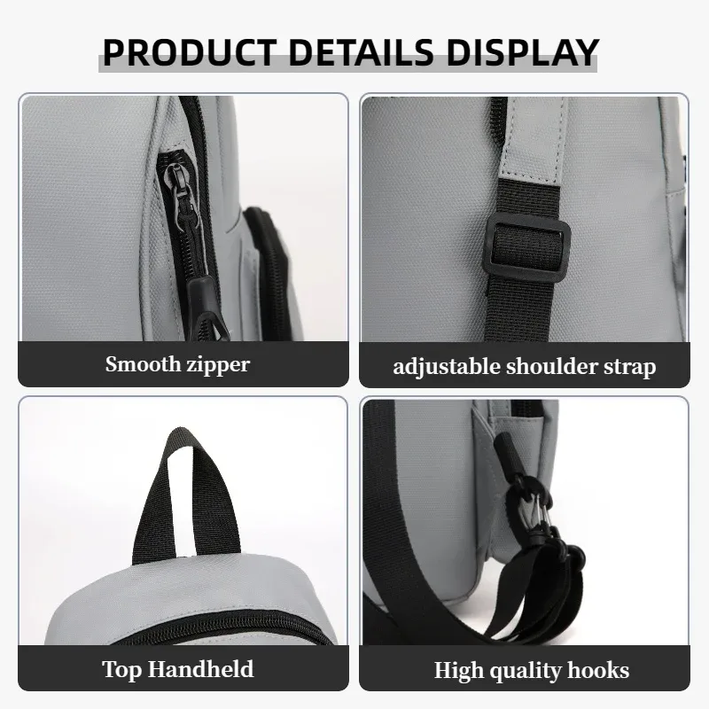 sac de poitrine multifonctionnel pour homme, mini sac à dos oxford pour les trajets quotidiens, les sports de plein air et les voyages