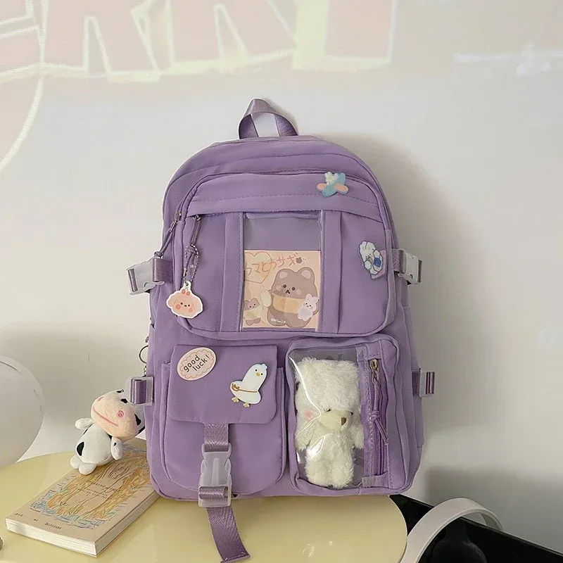 sacs à dos populaires pour filles, couleur rose violet, pour lycéennes, sans aucune version accessoire