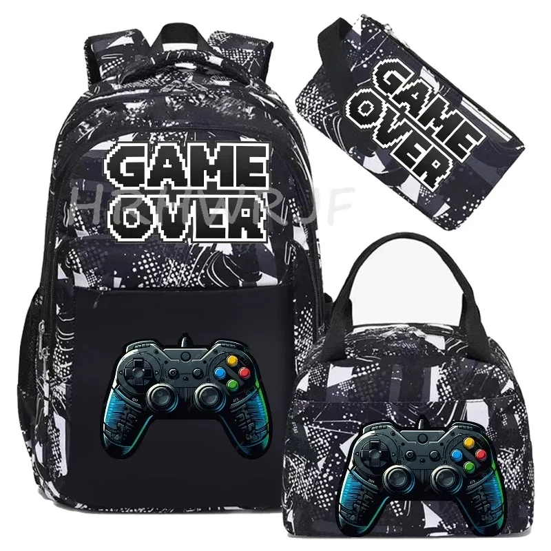 lot de 3 sacs à dos camouflage pour garçons avec sac à déjeuner, grande capacité, pour l'école, les livres et les voyages