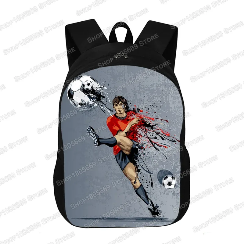 sac à dos imprimé football pour jeunes, cartable d'école, grande capacité, sacs de rangement, sac d'ordinateur, cadeau pour enfants, garçons et bol