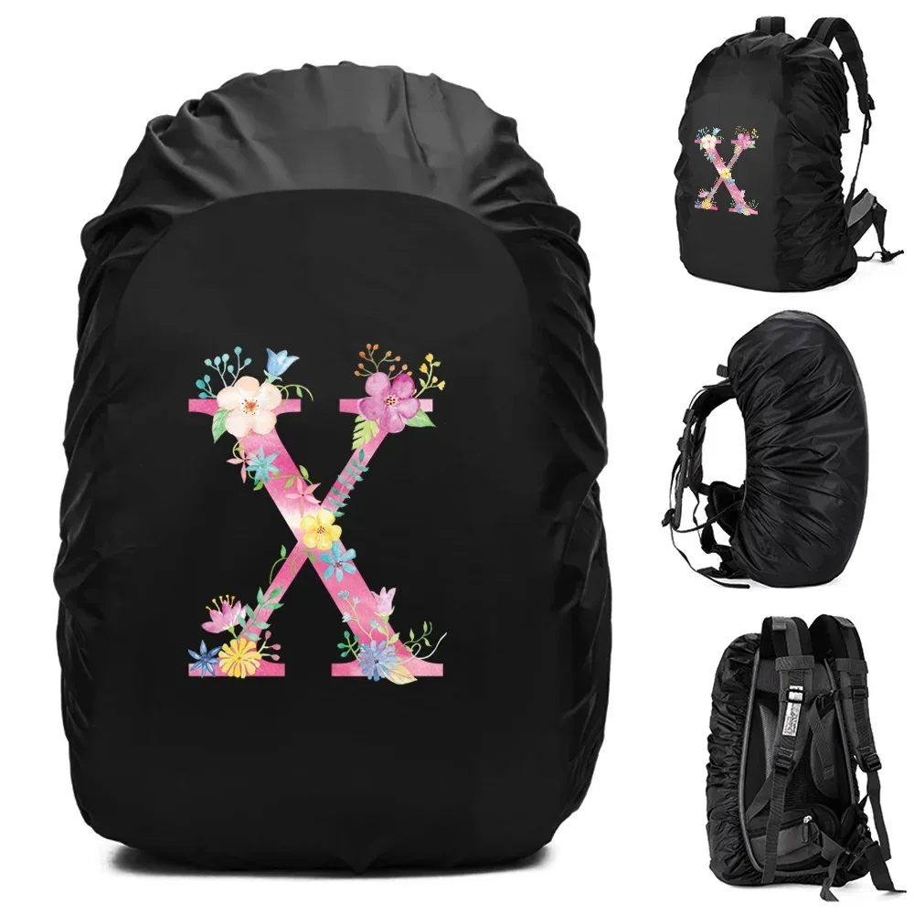 sac à dos étanche unisexe, housse de pluie, sac de camping en plein air, randonnée, escalade, sports, housse de pluie anti-poussière, imprimé lettre rose, 30l, 40l, 70l