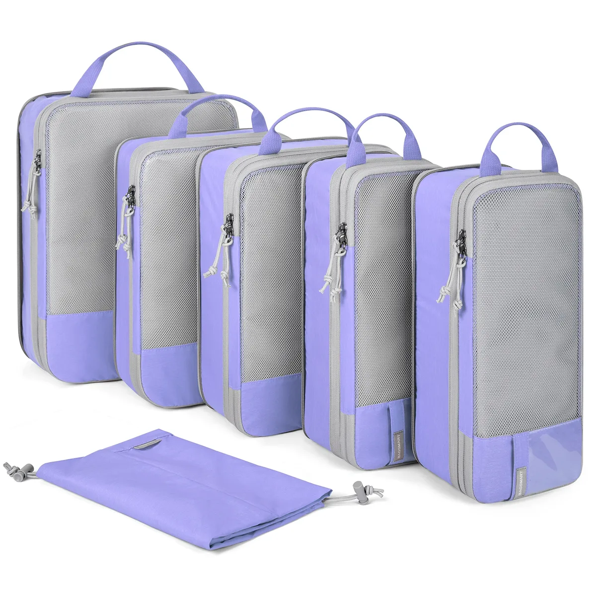 sac voyage polyester gris orange compression organisateur chemises poche transparent ventilation glissière portable week-end affaires vacances