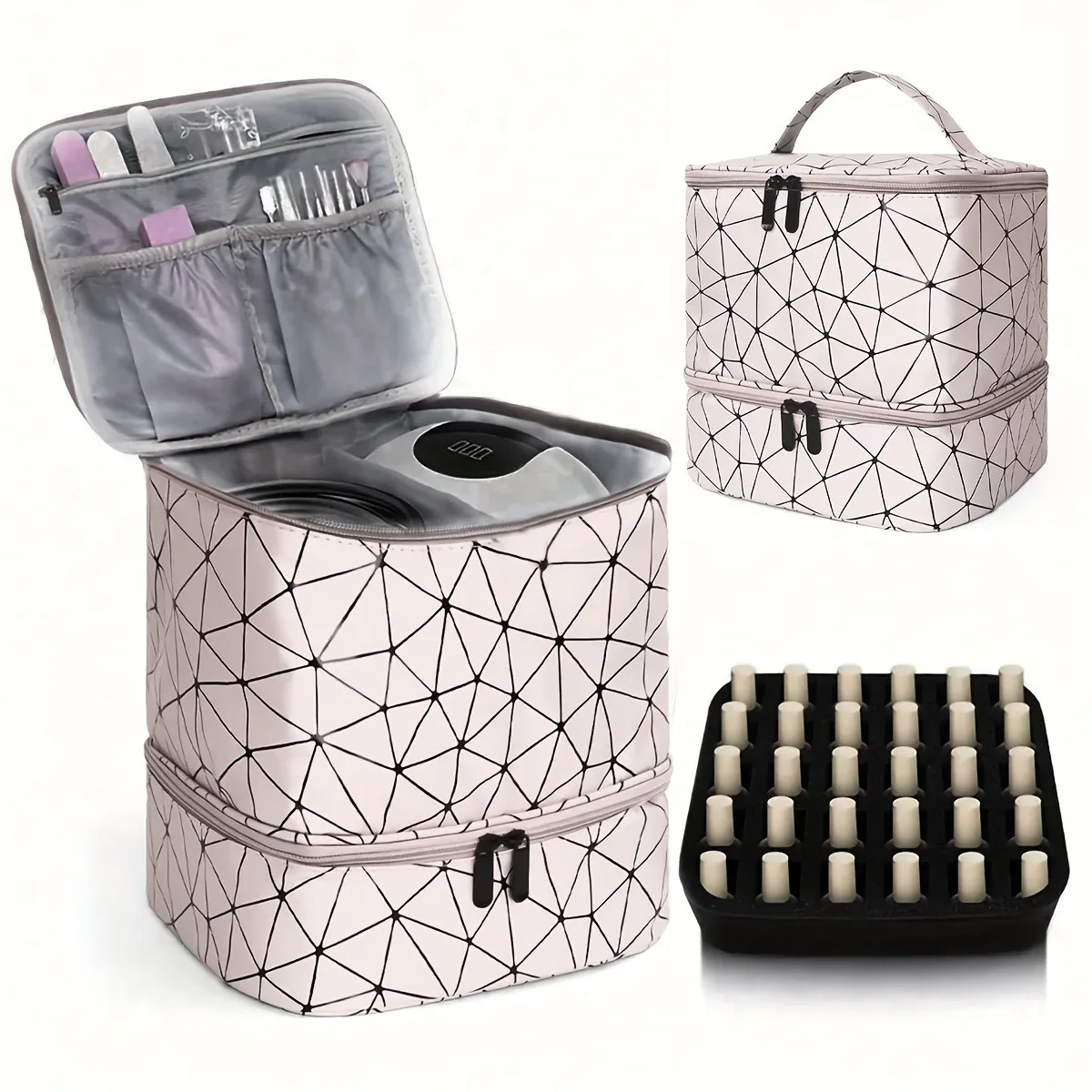 sac cosmétique grande capacité transfrontalier, sac portable haut de gamme en pvc pour femme, sac de rangement pour vernis à ongles, sac fourre-tout pour manucure, sac